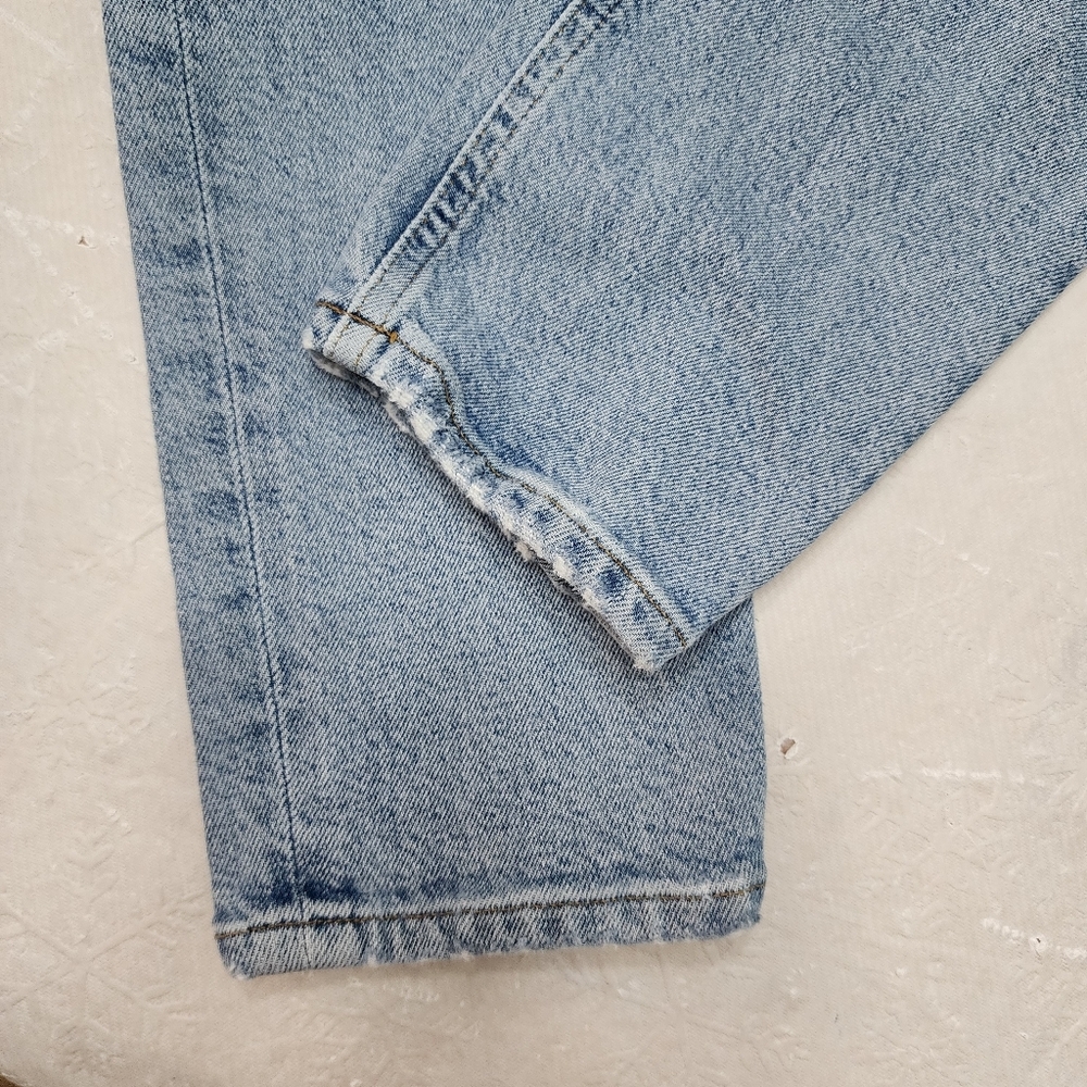 Agolde Jeans Women Size 26 High Rise Slim Srtetch Button Fly Light Blue Cotton - Picture 5 of 10